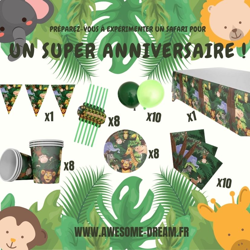 Pack anniversaire jungle - Vegaooparty
