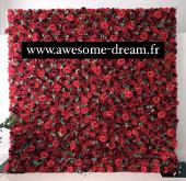 Mur de roses rouges 200x200cm