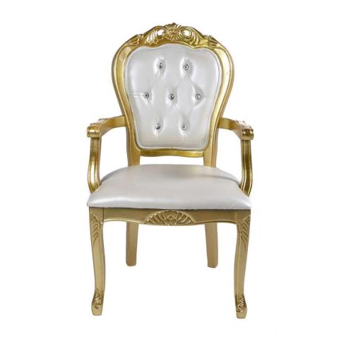 Fauteuil Baroque Blanc & Or