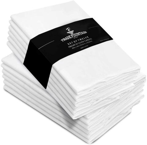Lot de 10 serviettes blanches 100% coton