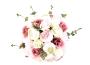 Boule de fleur mauve, rose et blanche 35cm